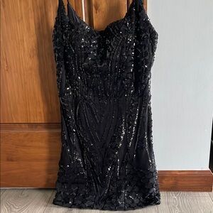 Windsor Black Sequin Mini Homecoming Dress